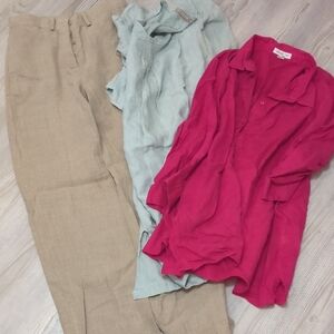 100% Linen Pieces For Crafts Upcycle